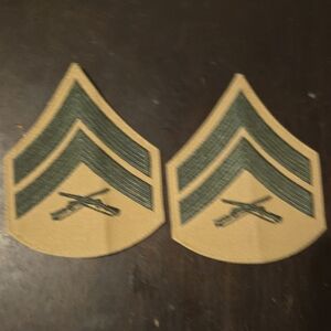 USMC Corporal Tan And Green Rank Patches